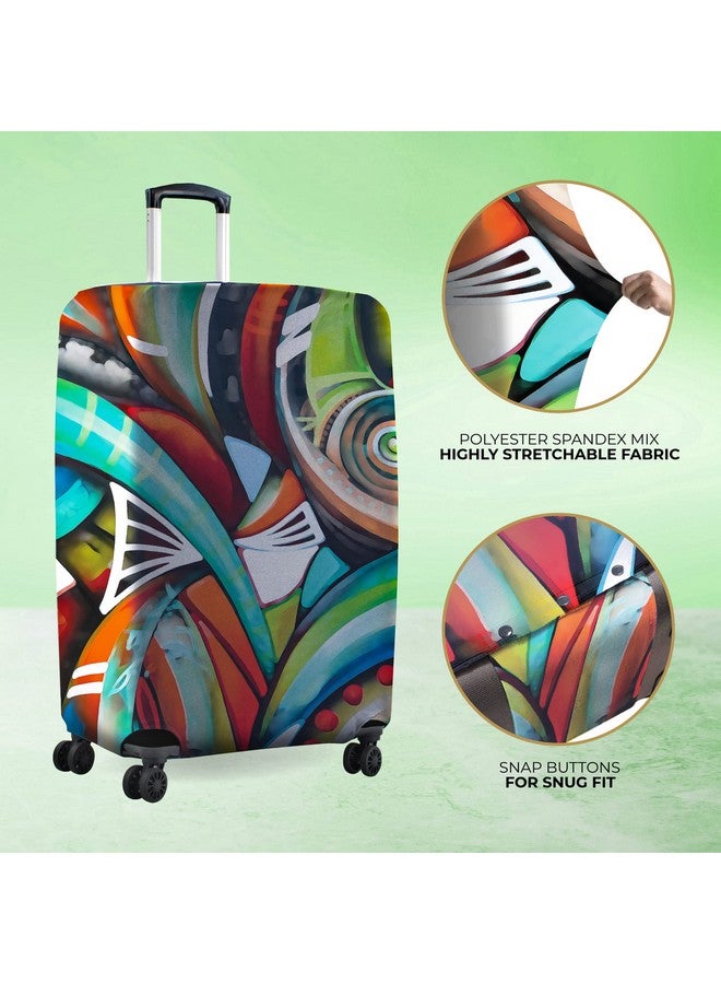 Nasher Miles Polyester 65 Cm (24 Inch) Medium Protective Modern Luggage Cover - Abstract Design, Multicolor - Image 5