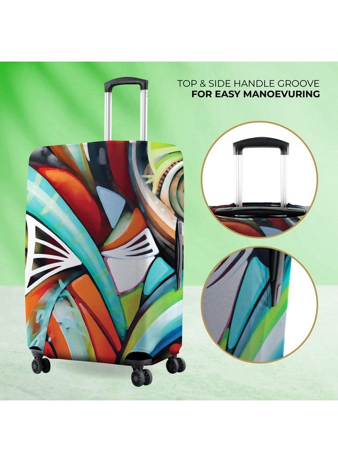 Nasher Miles Polyester 65 Cm (24 Inch) Medium Protective Modern Luggage Cover - Abstract Design, Multicolor - Image 4