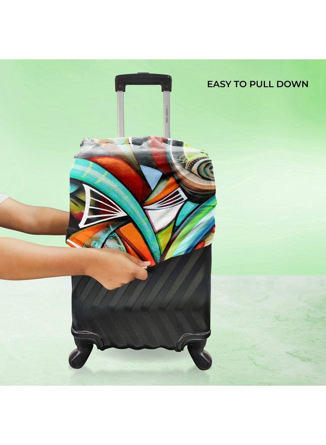Nasher Miles Polyester 65 Cm (24 Inch) Medium Protective Modern Luggage Cover - Abstract Design, Multicolor - Image 3