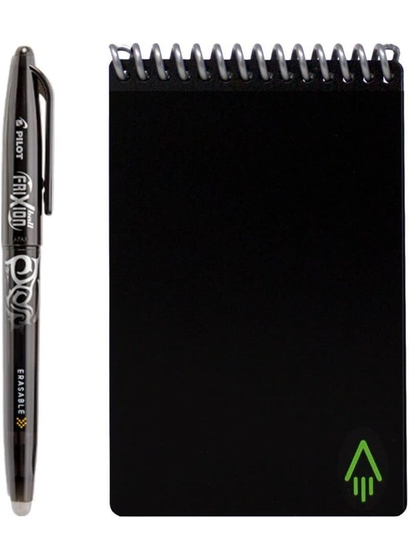 Rocketbook - Rocketbook Smart Reusable Notebook  Dotted Grid EcoFriendly Notebook with 1 Pilot Frixion Pen  1 Microfiber Cloth Included  Infinity Black Cover Mini Size 35 x 55 Pack of 48 - Image 1