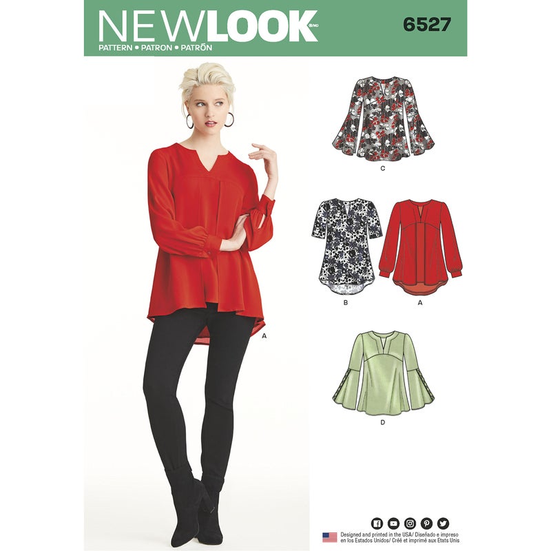 New Look Pattern 6527 Womens Tunic in Two Lengths Paper White 22 x 15 x 1 cm