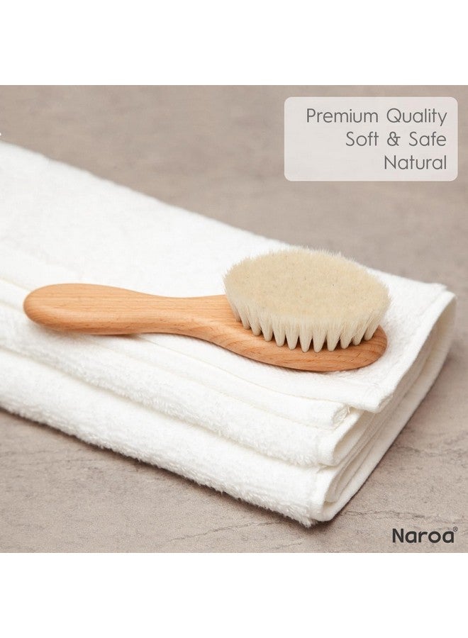 Naroa Naroa ® Natural Baby Hair Brush Soft | Safe Wooden Handle & Smooth Goat Bristles for Newborns Toddlers | Wood Styler for Scalp Health, Prevent Cradle Cap | Girl Boy Gift Registry - Image 4