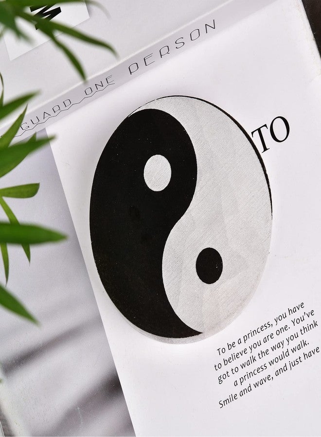 JIC Gem 1Pcs3.9 Yin Yang Tai Chi Selenite Charging Plate for Crystals Selenite Etched Plate Hexagonal Selenite Carved Plate Selenite Coaster for Reiki Decor FENG Shui Metaphysical Gemstone - Image 5