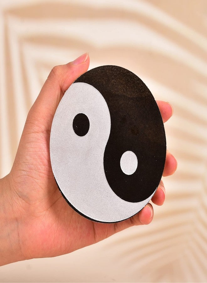 JIC Gem 1Pcs3.9 Yin Yang Tai Chi Selenite Charging Plate for Crystals Selenite Etched Plate Hexagonal Selenite Carved Plate Selenite Coaster for Reiki Decor FENG Shui Metaphysical Gemstone - Image 2