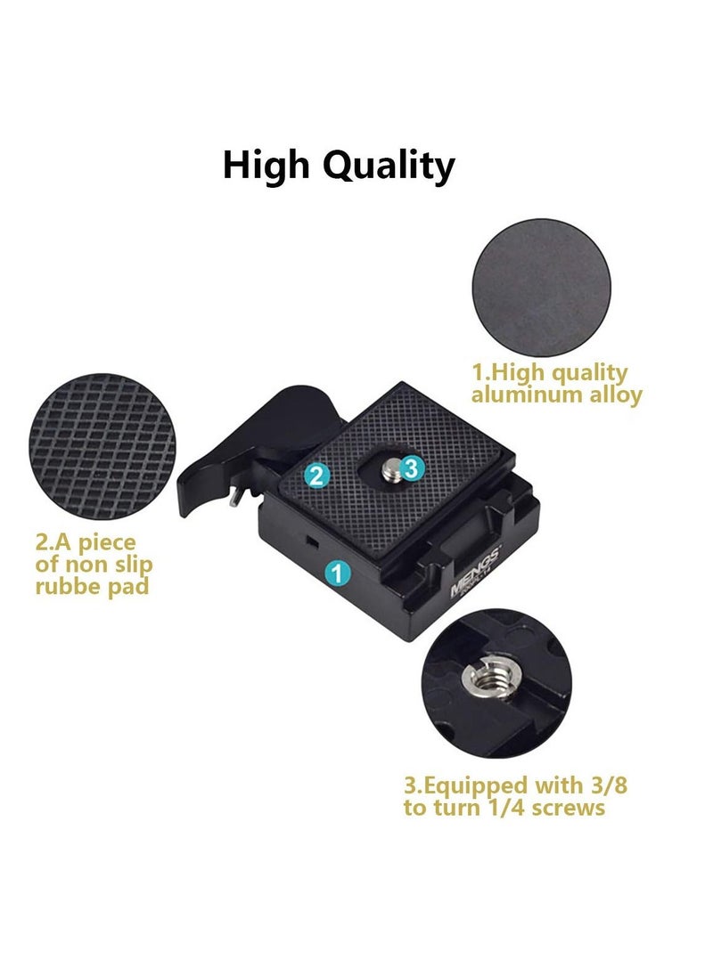 SYOSI - 323 RC2 Quick Release Plate Compatible with Manfrotto 200PL-14 QR Plates Adapter, with Rapid Connect Clamp and 1/4'' to 3/8'' Screw for DSLR Camera Tripod Ball Head - Image 1