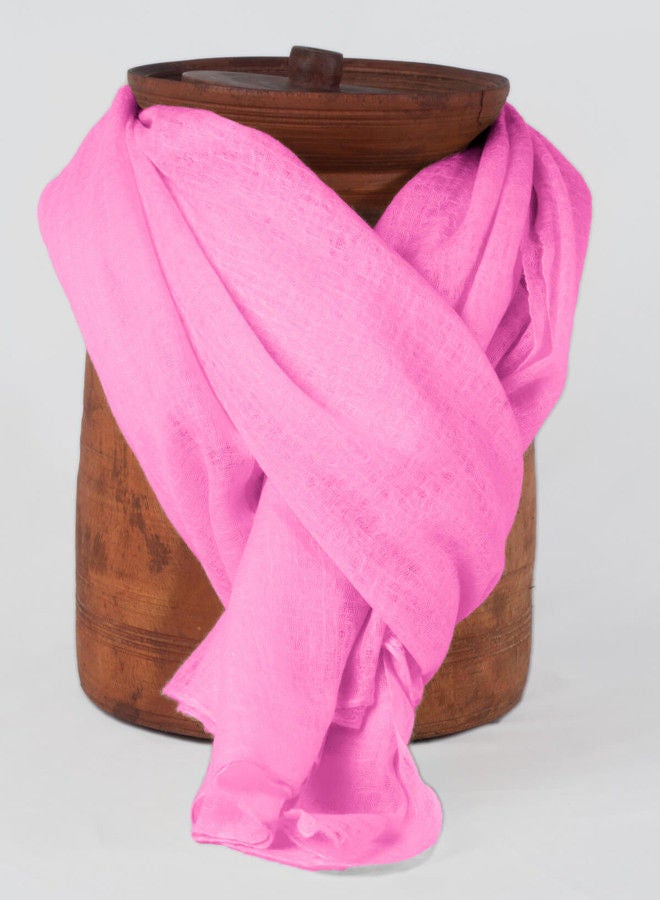 BAJRA 100% Premium Handmade Cashmere Shawl in Pastel Pink, Traditionally Woven All-in-One Shawl, Wrap & Scarf  - Image 1