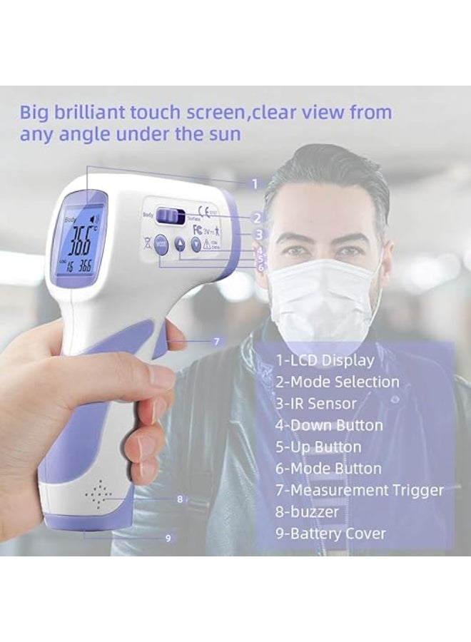 No-Touch Forehead Thermometer – Fast & Accurate Infrared Temperature Reader with LED Display & Vibration Alert for Adults and Kids - Image 2