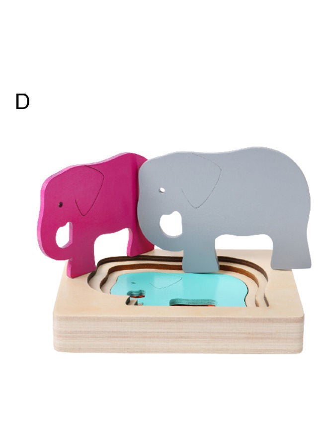 NIBEMINENT Wooden Animal Cartoon 3D Multilayer Jigsaw Puzzle Early Educational - Image 1