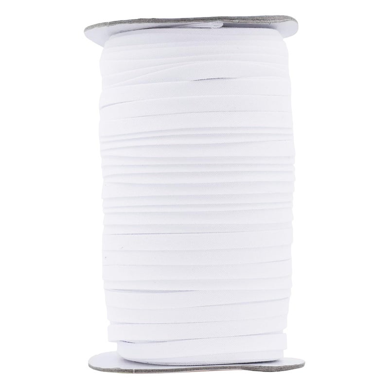 Mandala Crafts 55 Yards 14 Inch White Double Fold Bias Tape for Sewing Bias Binding Tape for Quilting Binding Hemming Seam and Fabric Piping