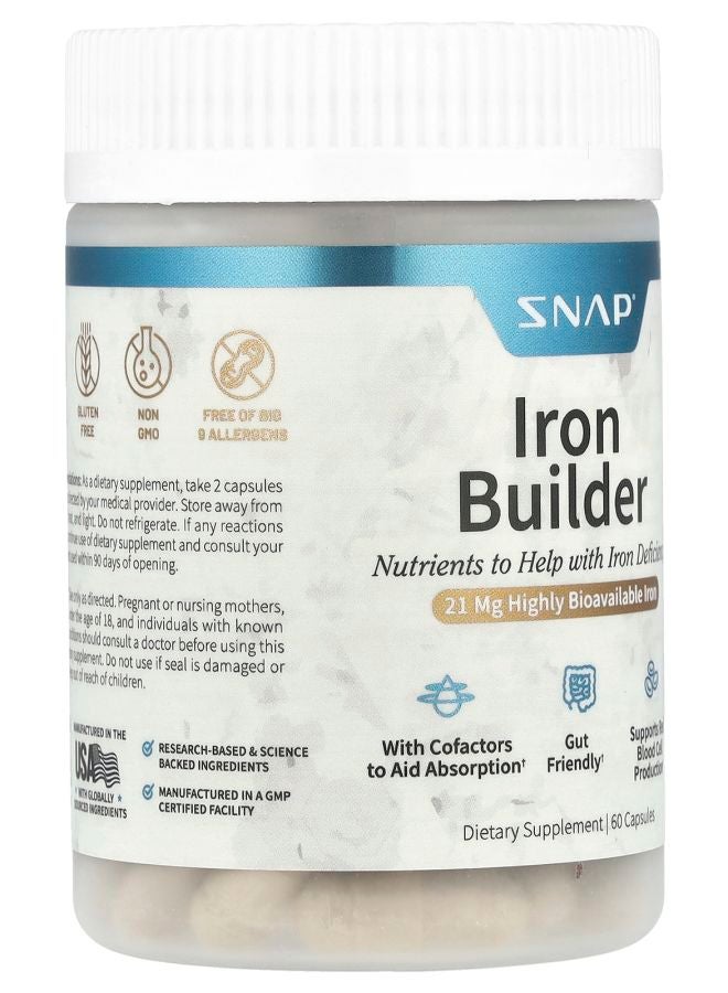 SNAP SUPPLEMENTS Iron Builder 60 Capsules - Image 2