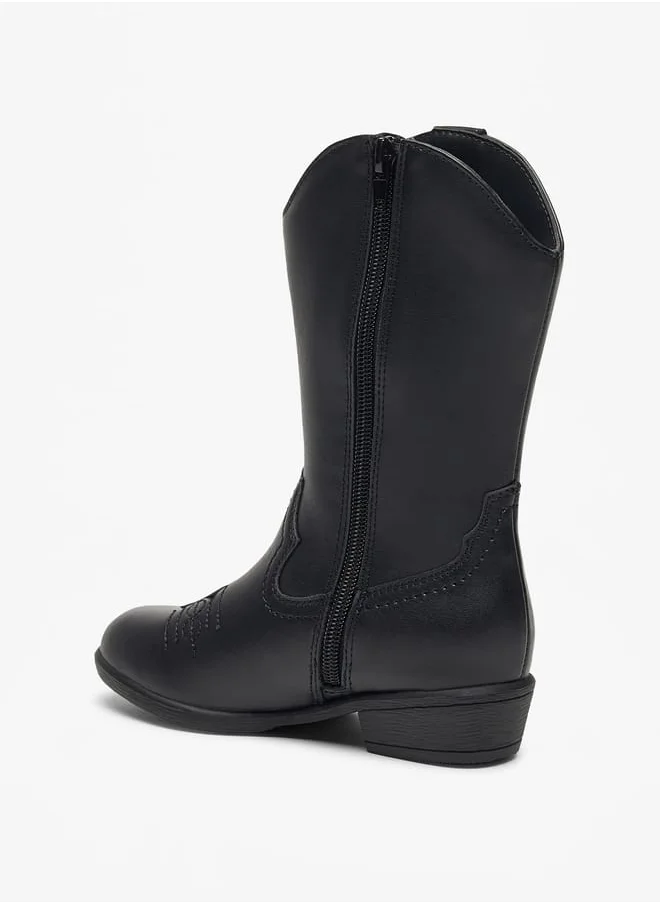 Little Missy Glitter Embellished Boots with Zip Closure