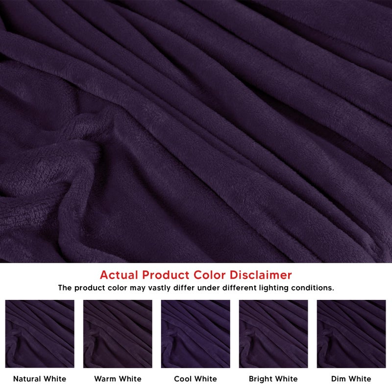 Utopia Bedding Purple Fleece Blanket Twin Size Lightweight Fuzzy Soft Anti-Static Microfiber Dorm Bed Blanket (90x66 Inch) - Image 4