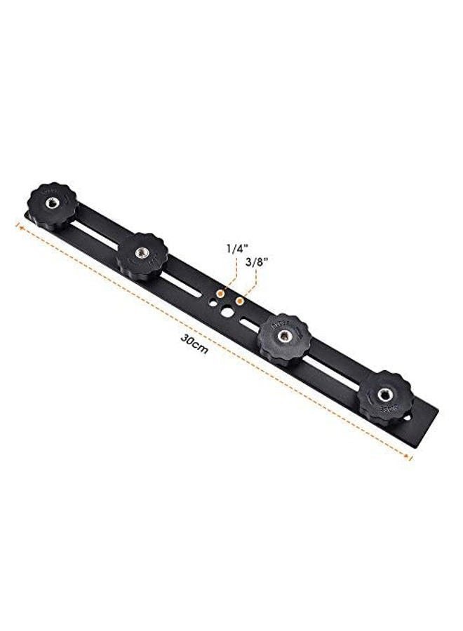Utebit 11 Inch Flash Bracket, Long Dual Camera Mount Bracket Extension Bar With 1/4“ Hot Shoe, Straight Brackets 1/4- 3/8 Thread Hole Tripod For Camera/Led Light/Microphone - Image 2