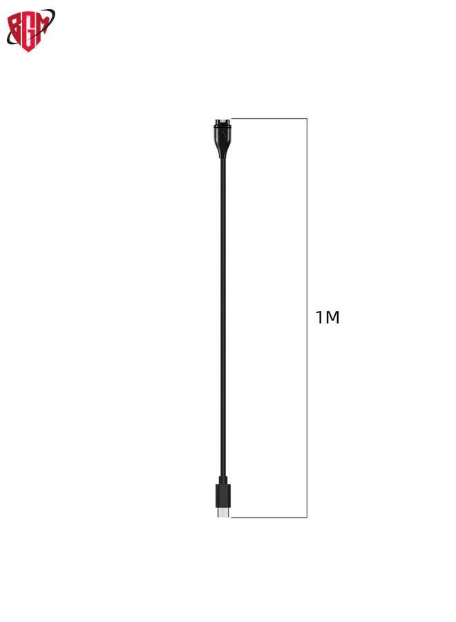 BGM For Garmin Fenix 7X Pro Type-C Port Watch Charger With Data Transmission(Black)  - Image 2