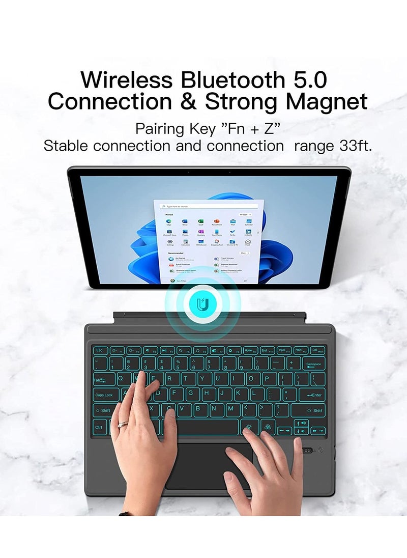 Generic - Bluetooth Microsoft Surface Pro 7+/Pro 7/Pro 6/Surface Pro 5 (Pro 2017)/Pro 4 12.3 inch Tablet/Surface Pro 3 2014 Keyboard Case with Trackpad - Detachable Wireless Keyboard Type Cover - Image 1