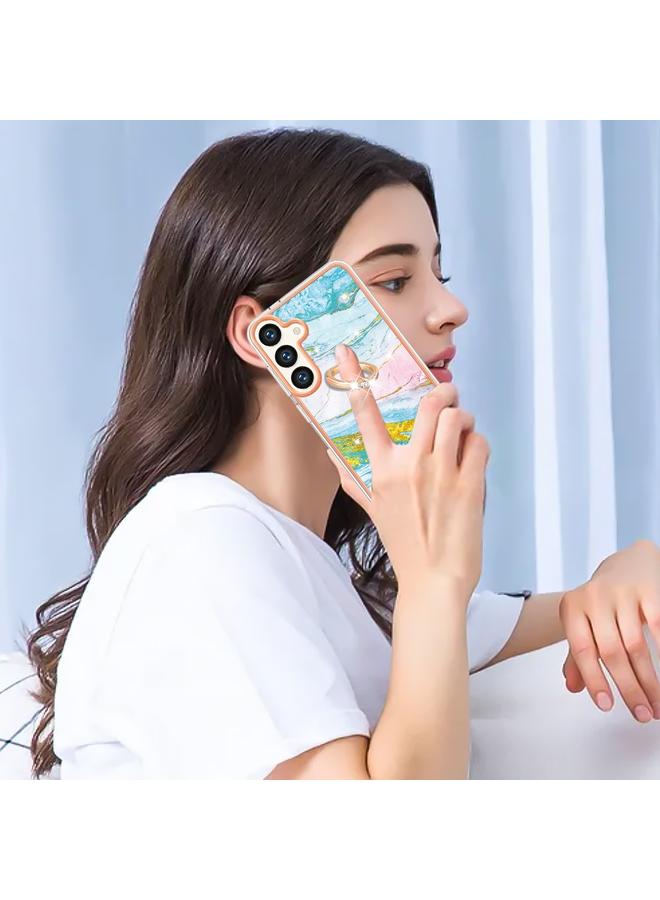 S-TOP Case For Samsung Galaxy S24 5G Electroplating Marble IMD TPU Phone Case with Ring Holder - Image 5