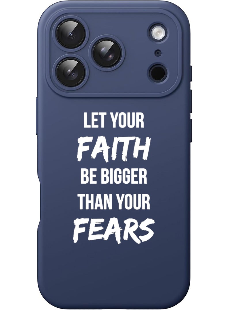 Theodor Protective Slim Fit Case Liquid Silicone Cover with Full Body Protection Anti-Scratch Shockproof Case For Apple iPhone 17 Pro (Blue) let-your-faith - White - Image 1