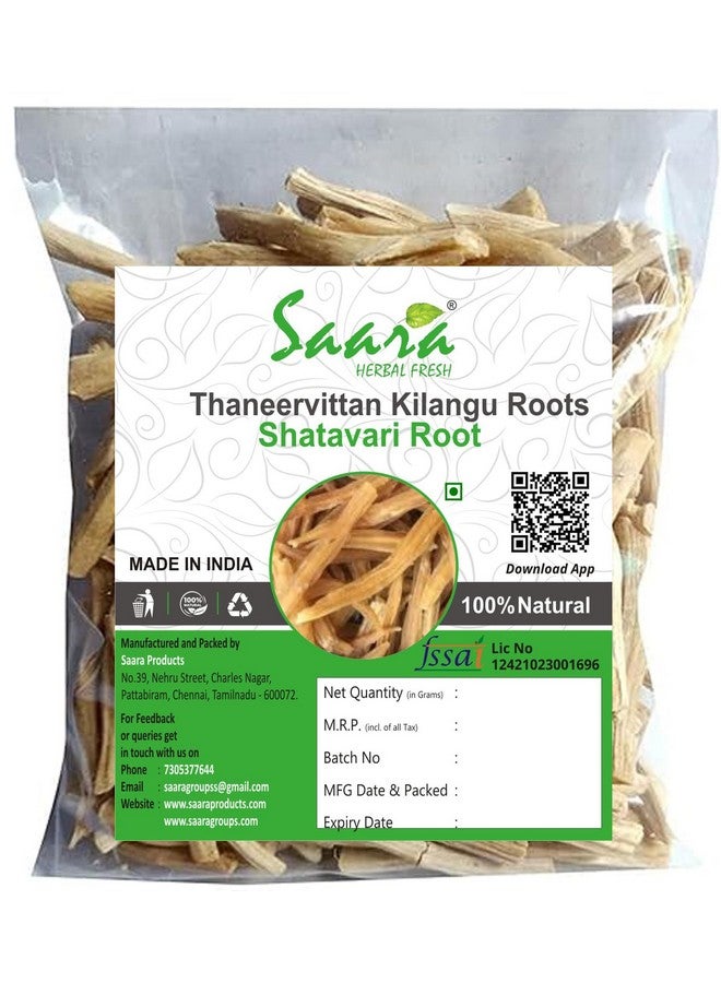 Saara HERBAL FRESH Thaneervittan Kilangu Roots, 1000g, Dried Shatavari Root, Muslikaralakam, Asparagus Racemosus Root,(pack of 10 x 100g) - Image 1