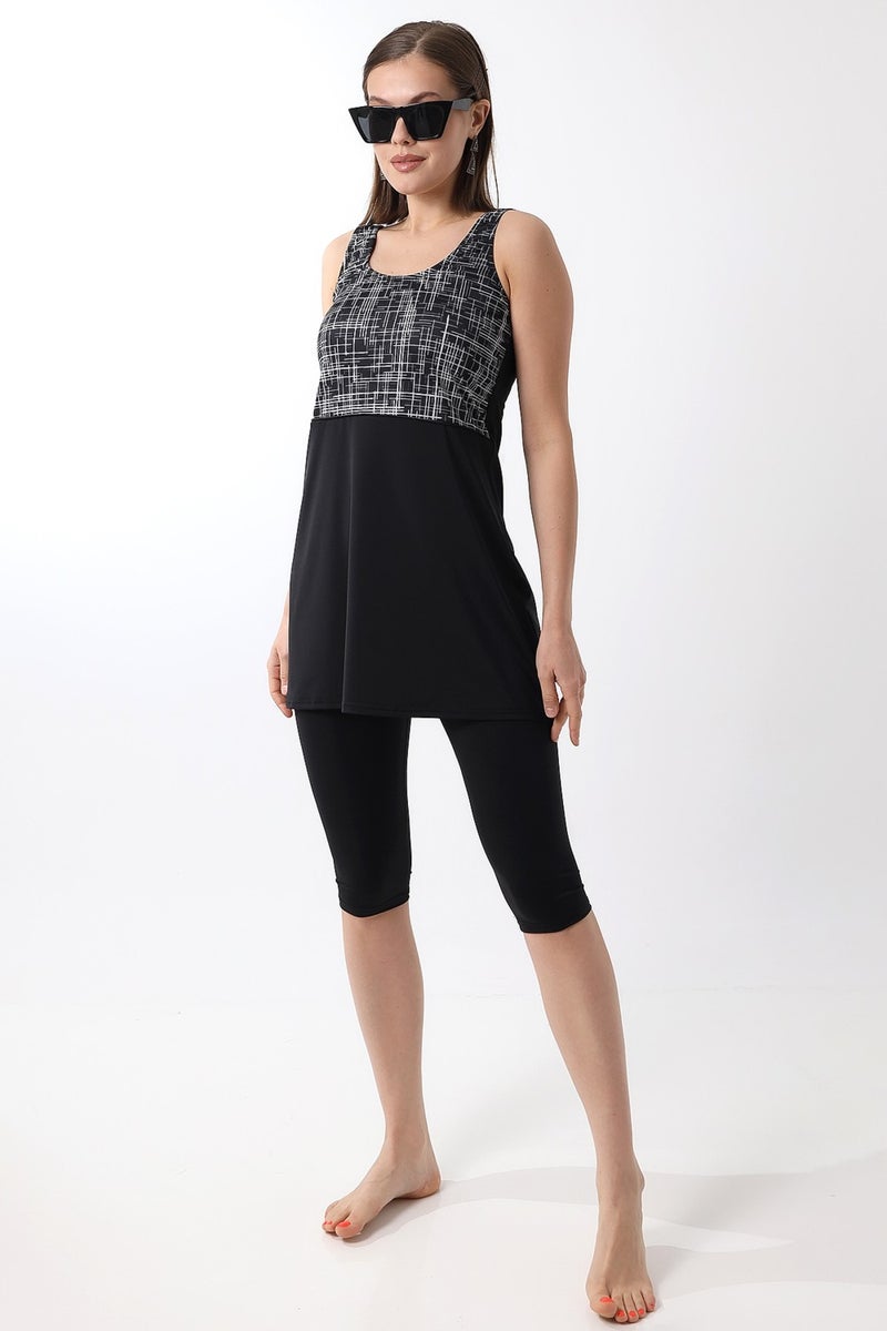 Aykum , Tights Dressed Patterned Swimsuit with Intermediate Bias - Image 1