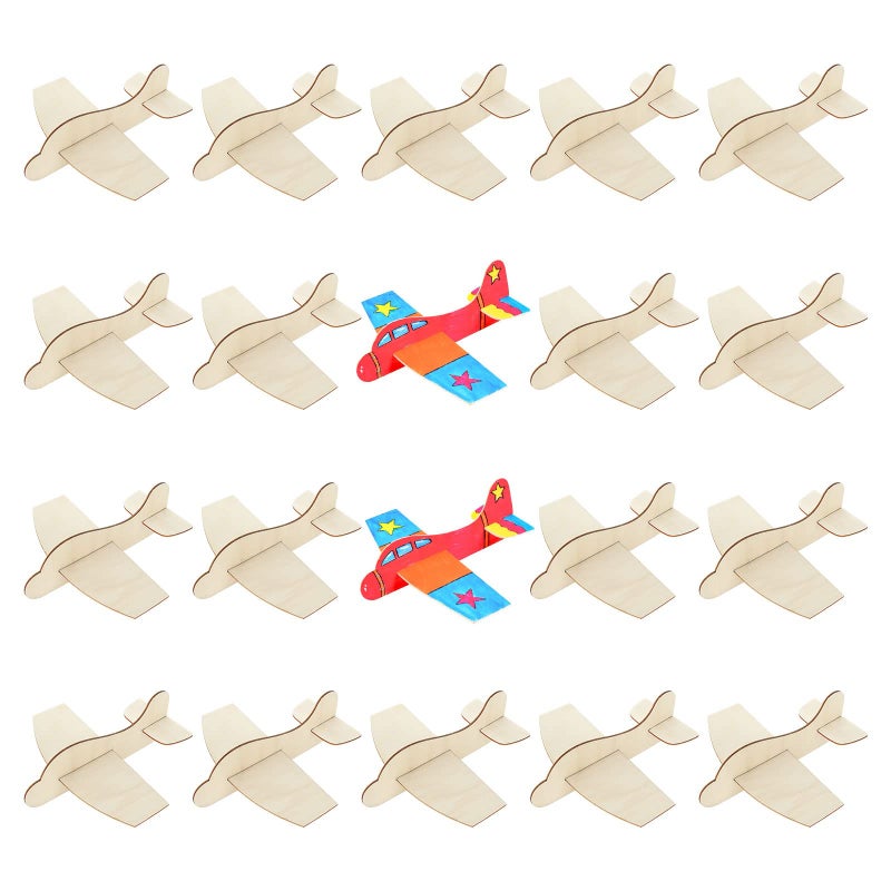 DAJAVE 20 Pack Wooden Model Airplanes DIY Balsa Wood Airplane Kit Wooden Plane for Birthday Party Carnival - Image 2