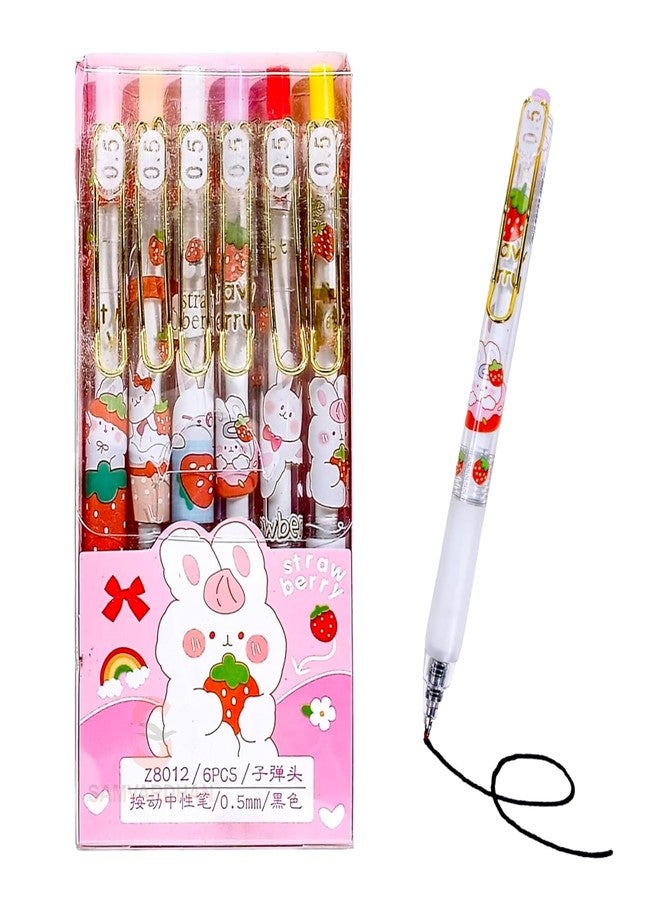 SAMVARDHAN Strawberry Pen Set, Gel Pens for School & Office, Birthday Return Gift, Pen for School & Office, Stationery Items for Kids - Black/Blue Ink Gel Pens (Strawberry) - Image 1