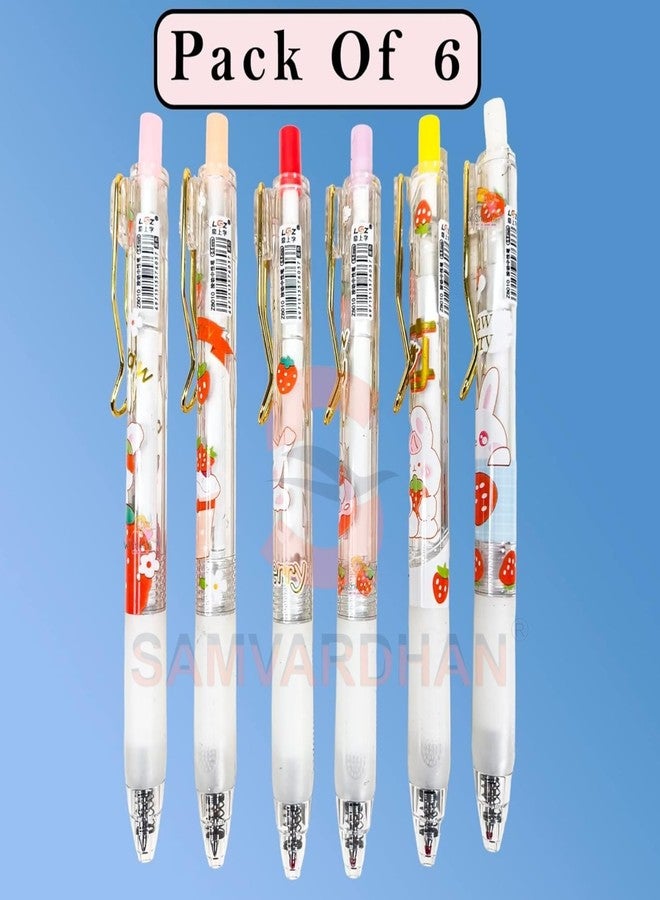 SAMVARDHAN Strawberry Pen Set, Gel Pens for School & Office, Birthday Return Gift, Pen for School & Office, Stationery Items for Kids - Black/Blue Ink Gel Pens (Strawberry) - Image 4