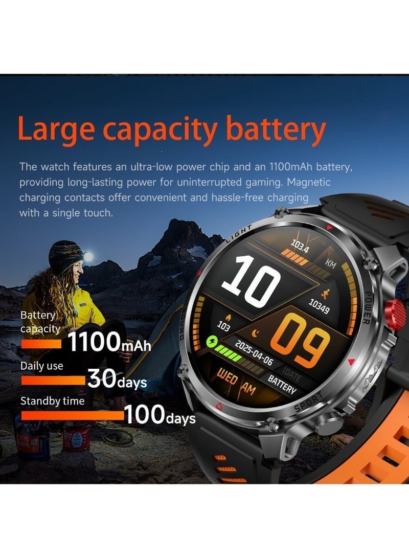 RollsTimi  Men's Bluetooth Smart Sports Watch, 1.7-Inch IPS High-Definition Full Touch Screen, GPS Display, Daily Sports Waterproof, Healthy Sleep Monitoring, Support DIY Dial Design,Smartwatch For Men，RT-HT45 - Image 5