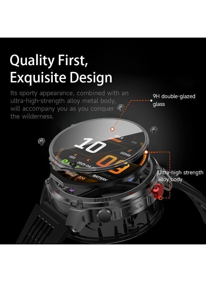 RollsTimi  Men's Bluetooth Smart Sports Watch, 1.7-Inch IPS High-Definition Full Touch Screen, GPS Display, Daily Sports Waterproof, Healthy Sleep Monitoring, Support DIY Dial Design,Smartwatch For Men，RT-HT45 - Image 2