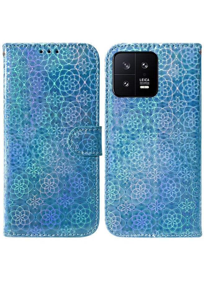 HuHa Case Cover For Xiaomi 13 5G Colorful Magnetic Buckle Leather Phone Case Blue 