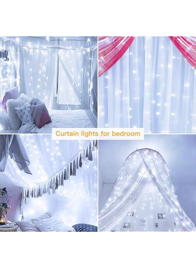 Arabest - Curtain Lights 300Led 3×3M Curtain String Lights With Remote 8 Lighting Modes Dimmable Timer Led Curtain Lights Fairy Lights With Usb Powered For Bedroom Party Wedding Home Decorations - Image 1