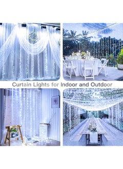 Arabest Curtain Lights 300Led 3×3M Curtain String Lights With Remote 8 Lighting Modes Dimmable Timer Led Curtain Lights Fairy Lights With Usb Powered For Bedroom Party Wedding Home Decorations  - Image 2