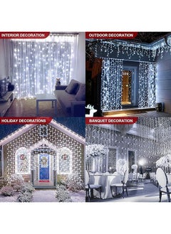Arabest Curtain Lights 300Led 3×3M Curtain String Lights With Remote 8 Lighting Modes Dimmable Timer Led Curtain Lights Fairy Lights With Usb Powered For Bedroom Party Wedding Home Decorations  - Image 3