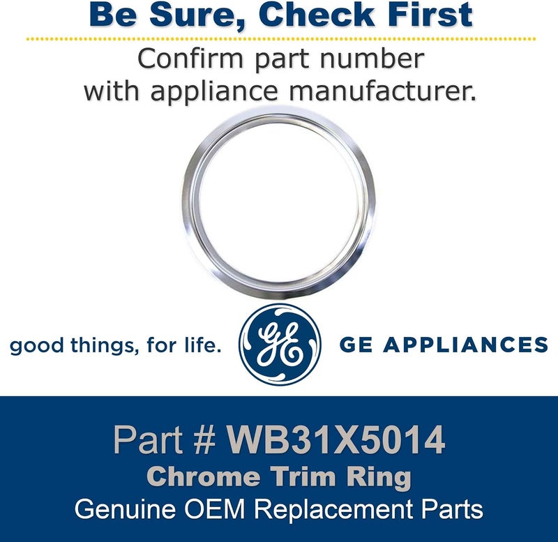 GE WB31X5014 Stove, Oven, Ran Chrome Trim Ring, - Image 2