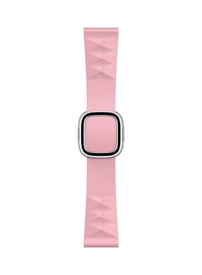 NIBEMINENT Modern Style Silicone Replacement Strap Watchband For Apple Watch Series 7/6/5/4/3/2/1/SE 45/44/42mm Light Pink - Image 1