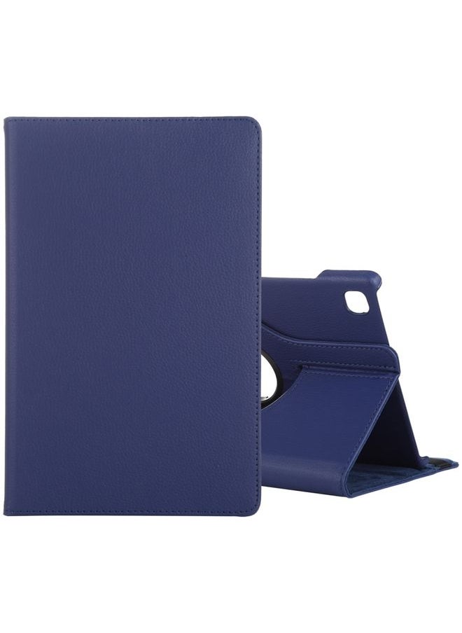 HuHa - Case Cover For Samsung Galaxy Tab A7 T500 Litchi Texture Horizontal Flip 360 Degrees Rotation Leather Case with Holder Blue - Image 1