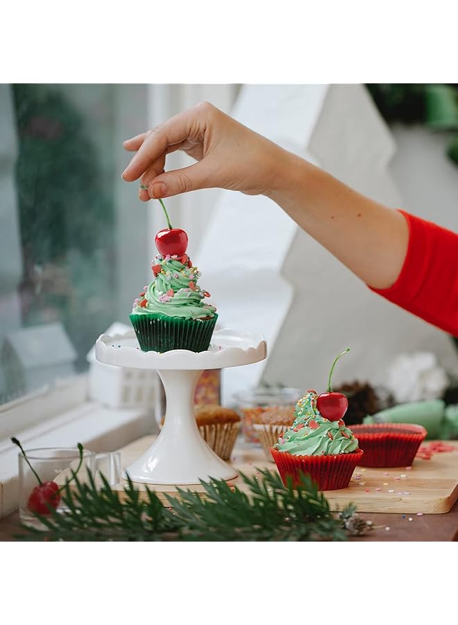 إيروريكس فاكهة الكرز الاصطناعية كرز مزيف محاكاة الكرز الأحمر الأسود زخارف الكرز الاصطناعية نموذج الفاكهة المزيفة للمنزل والمطبخ والحفلات وزينة المكتب 100 قطعة - Image 4