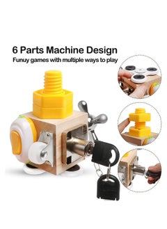 GT-Wheel Wooden Busy Cube for Toddlers 1-3 Year Old, Color May Vary  - Image 3