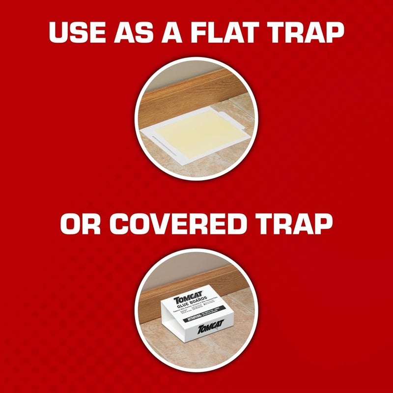 TOMCAT Glue Boards with Immediate Grip Glue for Mice, Cockroaches, and Insects, Ready-to-Use, 8-Pack (32 Glue Boards) - Image 4