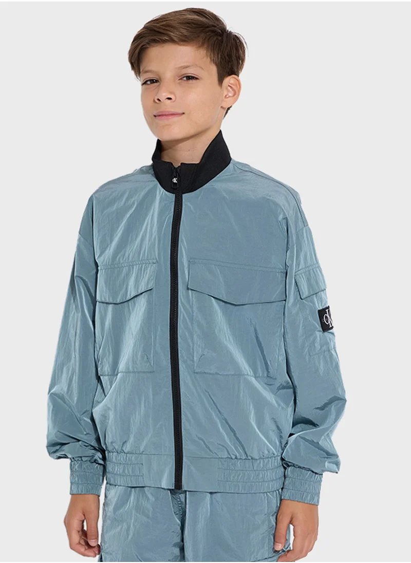 Calvin Klein Jeans Kids Zippered Bomber Jacket