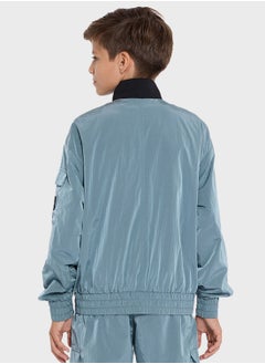 Calvin Klein Jeans Kids Zippered Bomber Jacket  - Image 2