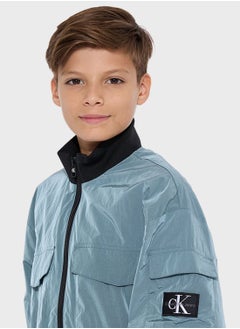 Calvin Klein Jeans Kids Zippered Bomber Jacket  - Image 3