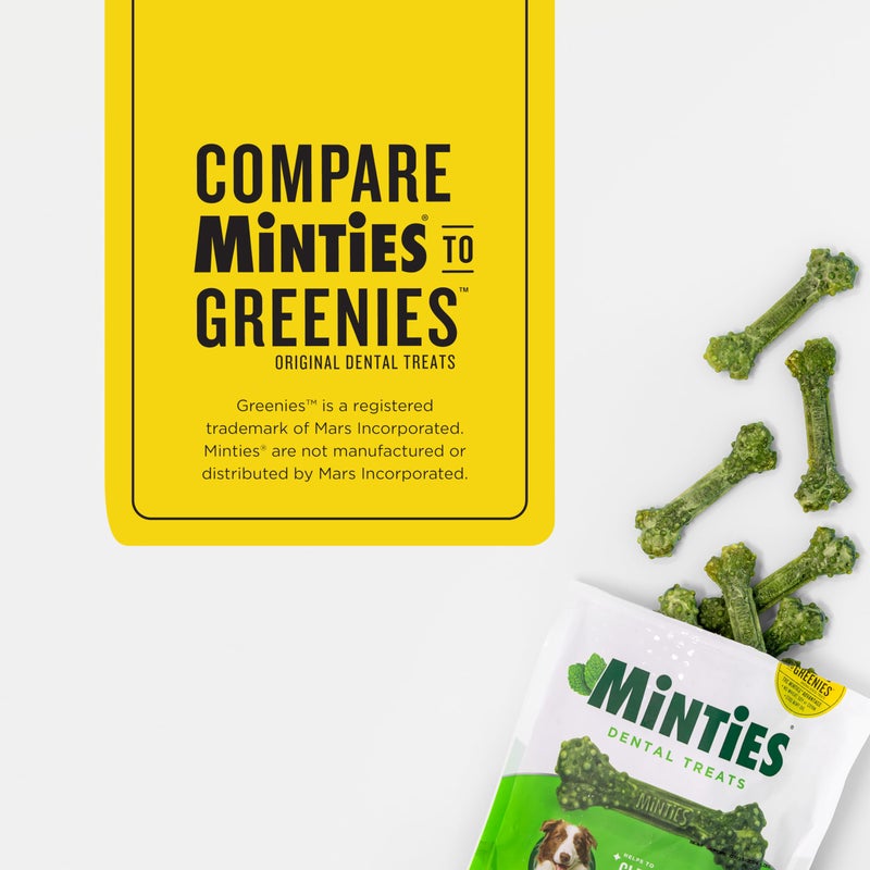 Minties Dental Chews for Dogs, 20 Count, Vet-Recommended Mint-Flavored Treats for Medium Dogs 25-50 lbs, Dental Bones Clean Teeth, Fight Bad Breath, and Removes Plaque and Tartar - Image 3