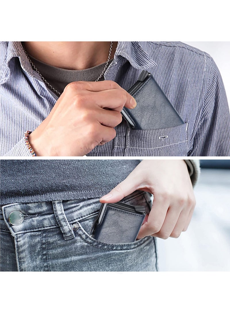 KASTWAVE - Card Holder, Men Credit Card Holder, Slim Card Case Front Pocket Anti-theft-RFID Auto Pop up Travel Thin Wallets for Men - Image 1
