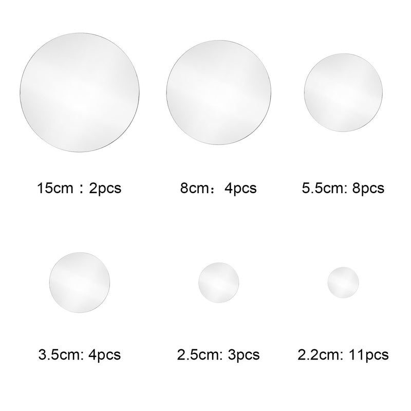 Shappy 32 Pieces Removable Acrylic Mirror Setting Wall Sticker Decal for Home Living Room Bedroom Decor (Round Circle, 32 Pieces) - Image 2