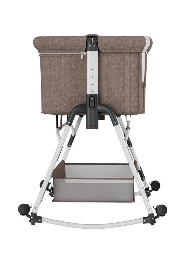 Everything For Kids 3 in 1 Baby Bedside Cradle, Adjustable Rocking Cradle with Tidy Storage Basket and Mosquito Net, Portable Bed for Newborns and Infants  - Image 3