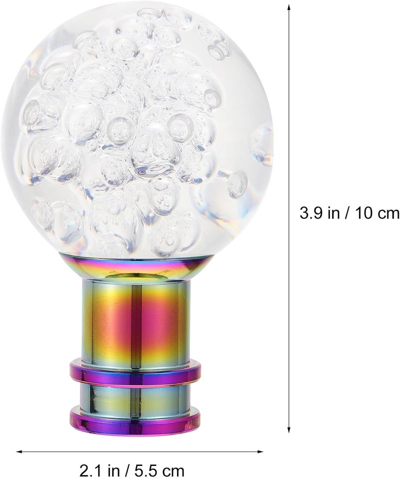 Acrylic Crystal Car Gear Shift Knob Round Manual Gear Head with 3pcs M8 M10 Large Adapter for Automotive Interior Upgrade - Image 2