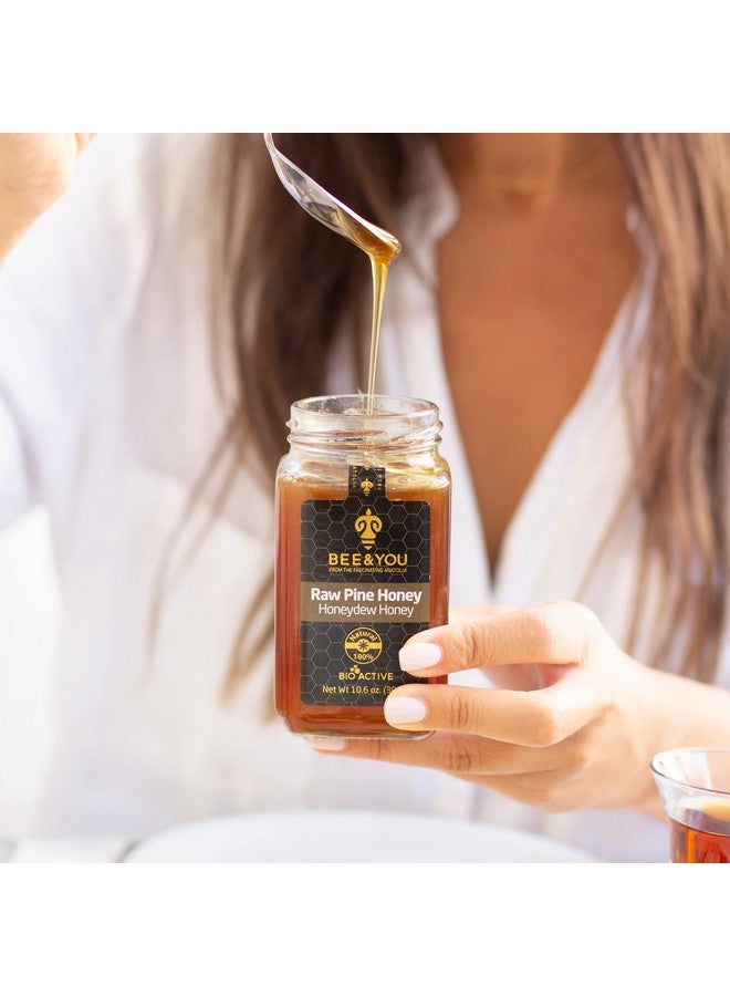 BEE & YOU BEE and YOU Pine Raw Honey, Honeydew Honey, Wild-crafted, 100% Natural, Unprocessed, Enzymes, Antioxidants, Manuka Honey Alternative, Paleo, Gluten-Free (10.6 oz)  - Image 2