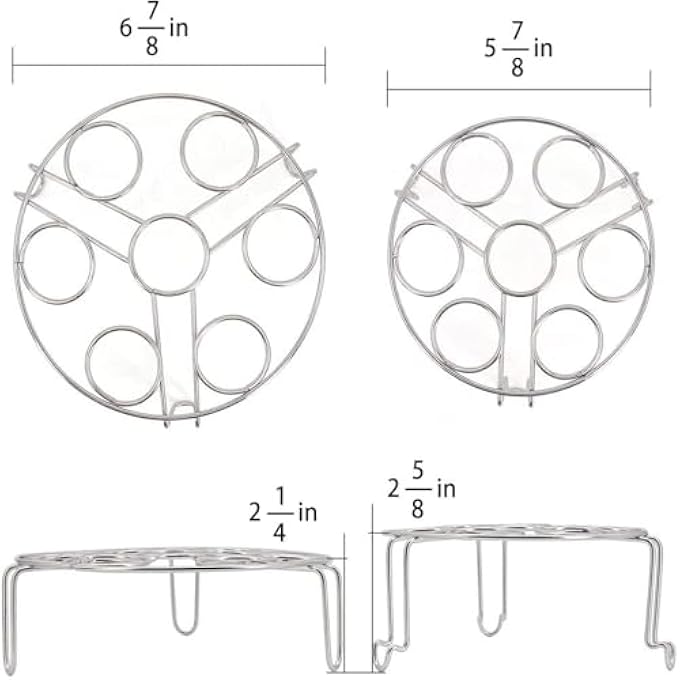 رف بخار البيض من الفولاذ المقاوم للصدأ، صواني بخار قابلة للتكديس، عبوة من قطعتين، للبيض والطعام، رف بخار من الفولاذ المقاوم للصدأ للقدر الفوري، قدر الضغط، قدر الغليان، قطعتين - Image 4