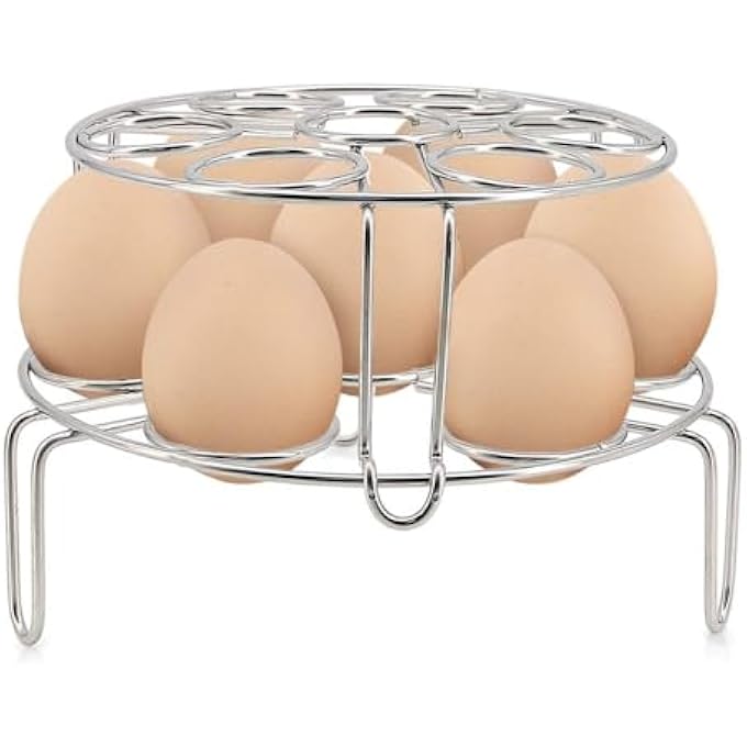 رف بخار البيض من الفولاذ المقاوم للصدأ، صواني بخار قابلة للتكديس، عبوة من قطعتين، للبيض والطعام، رف بخار من الفولاذ المقاوم للصدأ للقدر الفوري، قدر الضغط، قدر الغليان، قطعتين - Image 1