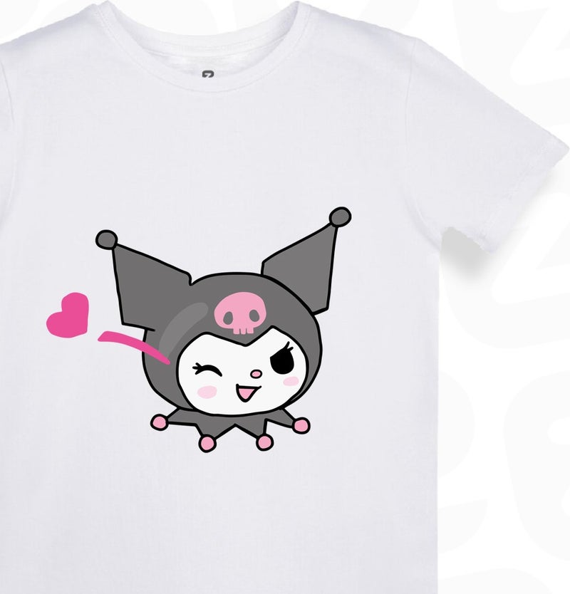 EZ Design Tr Kuromi Printed Kids T-Shirt Black/White  - Image 1